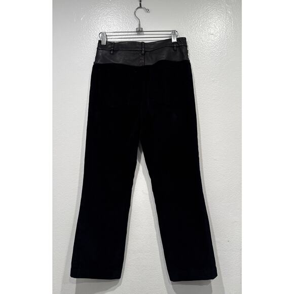 Alice + Olivia Lambskin Leather Corduroy Flare Crop Pants Womens Size 2 READ - Picture 5 of 10
